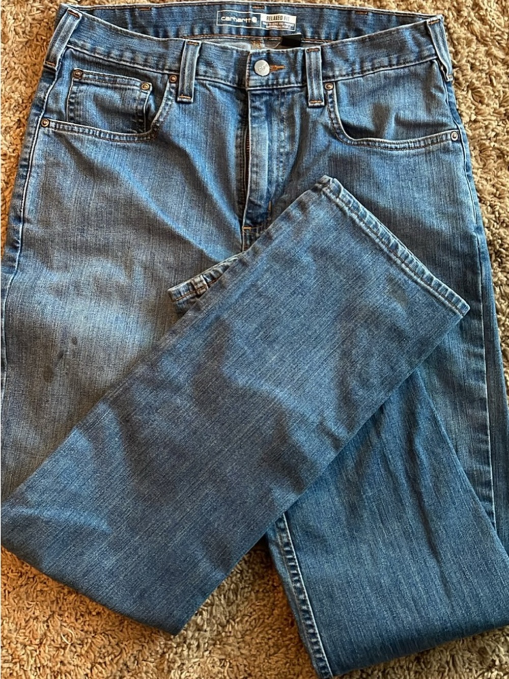 Carhartt Men’s Relaxed Blue Straight-Leg Jeans 32x32